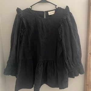 Black lace printed top